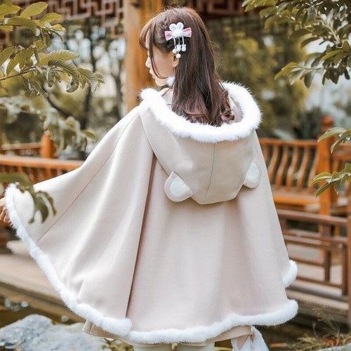 Damen kapuzenumhang cape jacke - damen,