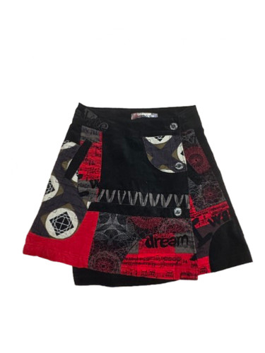 Falda desigual con patchwork - desigual,