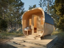 Saunafass Saunahaus Gartensauna Außensauna Fichte inkl. 2 Liegen ohne Saunaofen