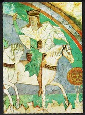 rom. Fresko 1220 Westempore Ausschnit aus dem Zug der H. Drei Könige Dom zu Gurk