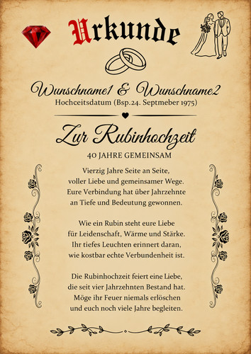 Urkunde hochzeitstag - urkunde, 40.