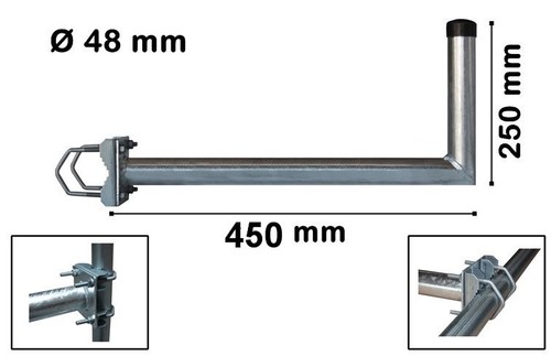 Geländerhalter 45cm für sat - 45cm,