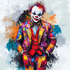 Transparent 18x18 clown in