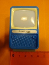 Puppenstubenmöbel 50-ger Jahre TV Fernseher m. 8 Bildern, Disney, top Plastiskop