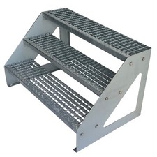 Premium Treppe Freistehend 3 Stufen 600-1400mm Höhe 570mm Garten Außentreppe