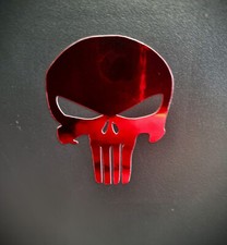 2 Skull Aufkleber Auto Style Sticker Tuning Racing JDM Schocker Chrom Rot Candy