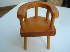 Puppenstuhl Puppensessel komplett aus Holz, Stil wie Worpswede, 14 cm hoch