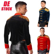 DE Herren Zirkus Kostüm Langarm Blazer Jacke Frack Mantel Ringmaster Cosplay