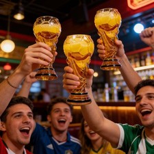 Fußball trophäe bier glas - bier,