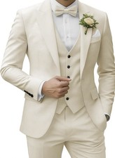 Anzug 3 Teilig Farbe  Creme