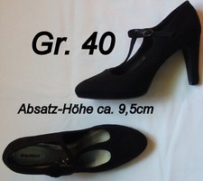 Highheels Pumps Schwarz Gr. 40 Absatzhöhe ca. 9,5cm Wildleder-Optik/Echtleder ?