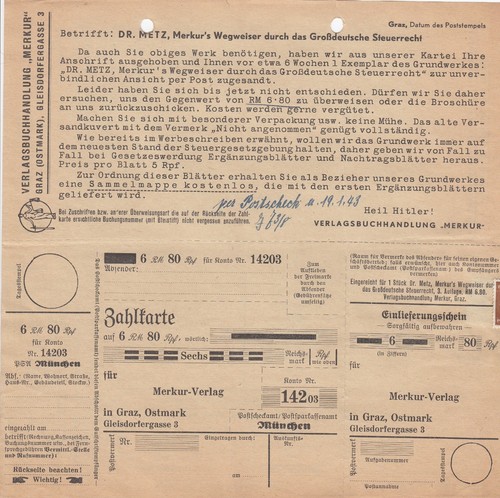 München rechnung 1943 - rechnung,