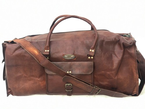 Leder herren duffel - ",