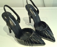 Glamorous HighHeel Slingpumps Lack-Schwarz Gr. 3 / 35,5