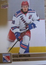 Greg Meireles #91 Upper 19-20 GOLD GLOSSY Deck Thomas Sabo Ice Tigers Nürnberg