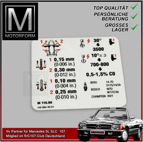 Mercedes aufkleber motordaten - mercedes,