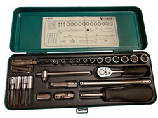 Stahlwille 40/23/7 Steckschlüsselsatz Oldtimer Werkzeug Kasten 1/2 Zoll Stecksch