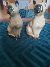 Katzenpaar,sitzend,Porzellan