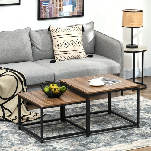 Homcom couchtisch 2er - couchtisch, 2er-set