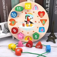 Holz lernuhr spielzeug lernen - lernuhr,