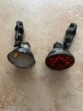 Antike Fahrradlampe und Rücklicht mit Halter Vintage Fahrradlampe Oldtimer