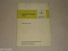 Tabellenbuch Reifendruck Luftdruck Reifendrucktabelle Mercedes Benz LKW, 05/1984