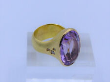 Erstklassiger Amethyst Brillantring 16,16ct. in 750 Gelbgold; Handarbeit/Unikat