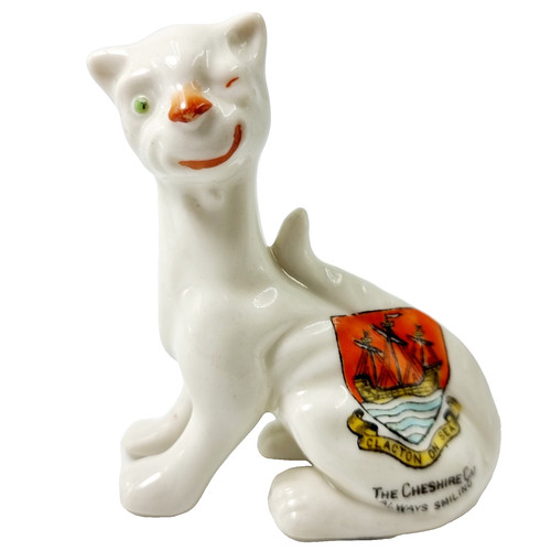 Katze schopf porzellan figur - katze,