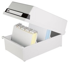 HAN Karteikasten A5 quer für 1.300 Karten lichtgrau unbestückt