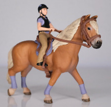 Schleich 42113 Haflinger Stute Freizeitreiterin lila Sattel Reiter Sattel Set