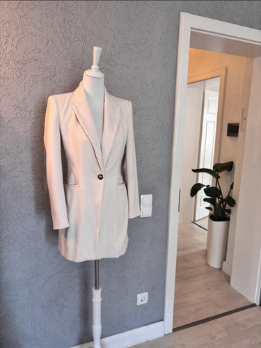 Zara longblazer creme beige - longblazer,
