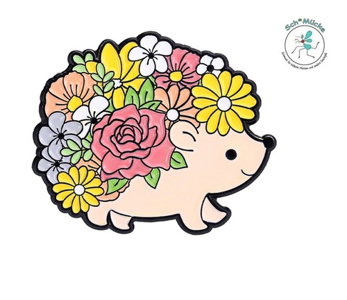 Anstecker igel blumen - igel,