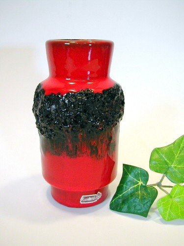 Vase fat lava rot schwarz - lava, rot-schwarz