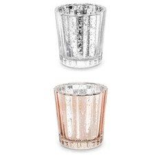 4 Stück Kerzenhalter aus Glas