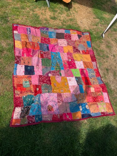 Patchwork vintage quilt decke - vintage,