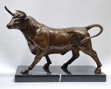Bronzeskulptur Bronze Figur Stier Bulle Rind Sculpture Bull  Massiv 10 KG