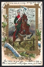 AK Deutsche Kavallerie, Kavallerist mit Pickelhaube & Paradebusch überspringt Z 