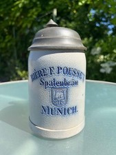 Antiker Bierkrug Spaten Bräu München um 1900 Maßkrug