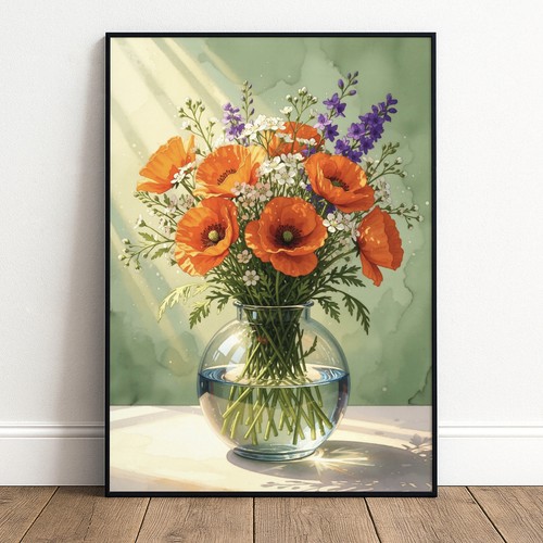 Blumen poster vase modern - blumen,