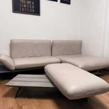 Designer Sofa Koinor Malta-Vollleder Tara Gaucho - inkl. Funktionshocker
