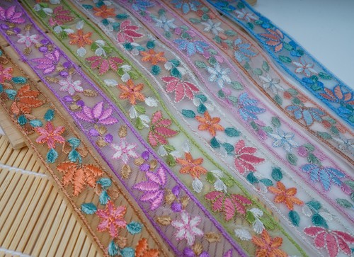 Blumen bestickt netz - bestickt,