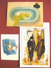 Kunstdrucke Karten 3 Stck. * Bilder* Zeichnungen* Karikaturen Josef Oberberger 