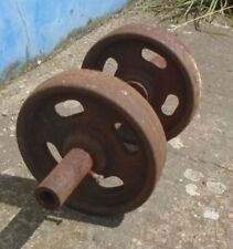 alte Hantel ? Top Deko Gewicht Kettlebell Kugelhantel Achse Räder Guss Loft chic