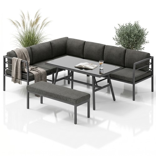 Essgruppe aluminium lounge - aluminium,