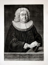 ca. 1740 Johann Müller Diakon Nürnberg Portrait Mezzotinto Aquatinta Vogel