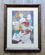 Im Bordell - Aquarellierte Tuschfederzeichnung - Ecce Homo - George Grosz (nach)