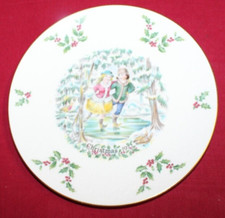Royal Doulton Christmas Plate 1977 Winterlandschaft Eislaufen