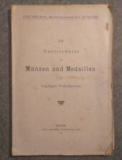 Münzen und Medaillen XII Verzeichnis Katalog 1897 Otto Helbing München