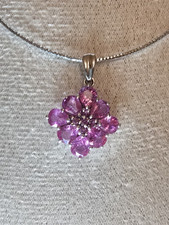 Juwelo 375 Gold Caylon Pink Saphir Anhänger o Zertifikat  Weißgold Padparadscha 