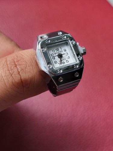 Vintage ring uhr silber quartz - ring,